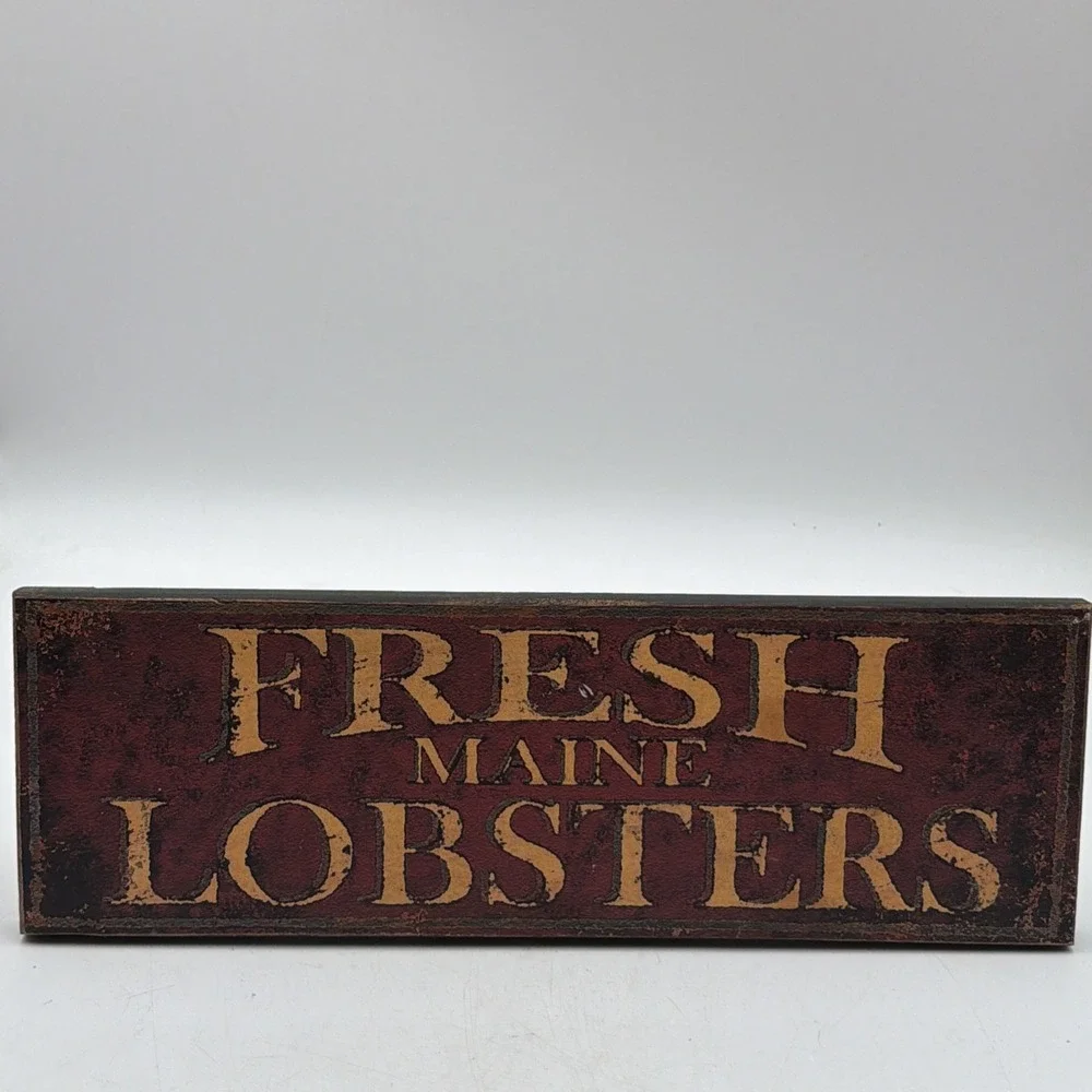 Vintage LL Bean Store Sign Fresh Maine Lobsters  16